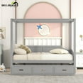 thumbnail image 3 of Bellemave Twin Size Canopy Daybed Frame with Storage Drawer for Teens, Adults, Wood Platform  Bed Frame for Bedroom, Gray, 3 of 9