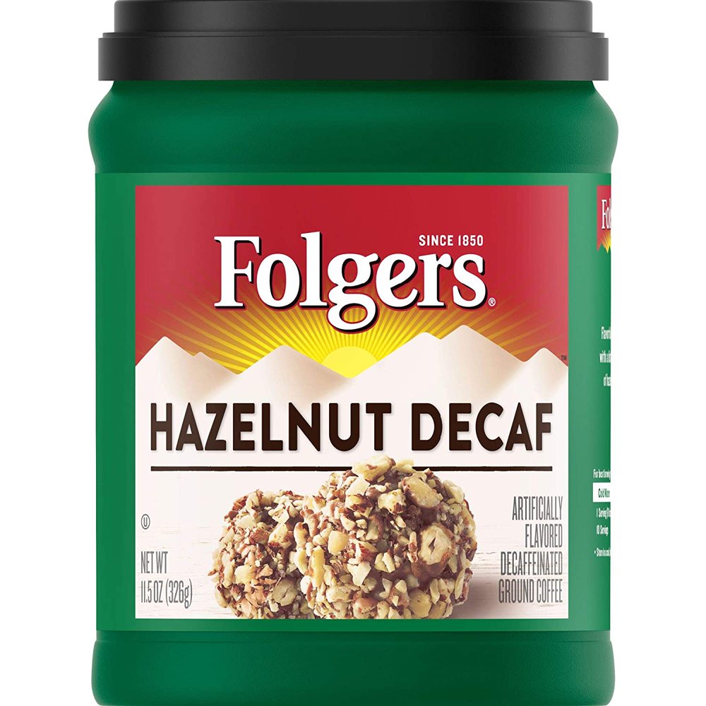 Folgers Gourmet Selections Coffee, Decaf Hazelnut Flavored Ground