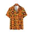 thumbnail image 2 of Camisa de manga corta con cuello en V para hombre, con estampado de Halloween, informal, con estampado de blusa Pompotops  oipoqjl45929, 2 of 7