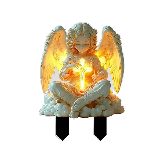 Solar Garden Angel Statue,Praying Guardian Angel Statue Light,Outdoor Decoration Lawn Ornaments for Outdoor Yard Decor,Resin Garden Sculpture Weatherproof Statues Garden Gifts for Women Mom