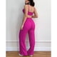 thumbnail image 3 of Top de tubo con busto fruncido y pantalones elásticos de cintura alta, traje de color puro con tirantes finos, rosa M Summer Chic, 3 of 5
