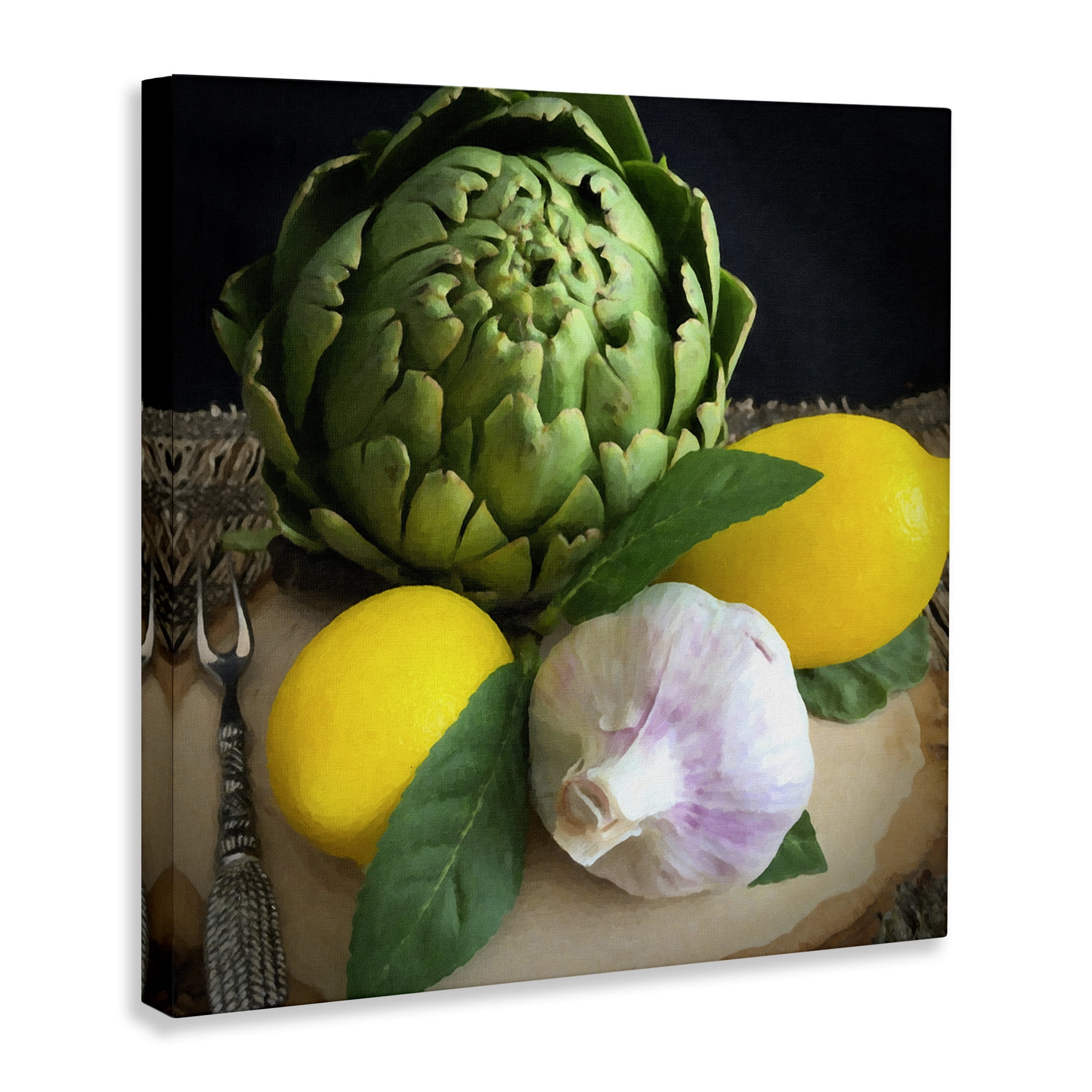 Stupell Industries Fruit & Vegetable Still Life Food & Beverage Painting Wrapped Canvas Art Print Wall Art, 36 x 36