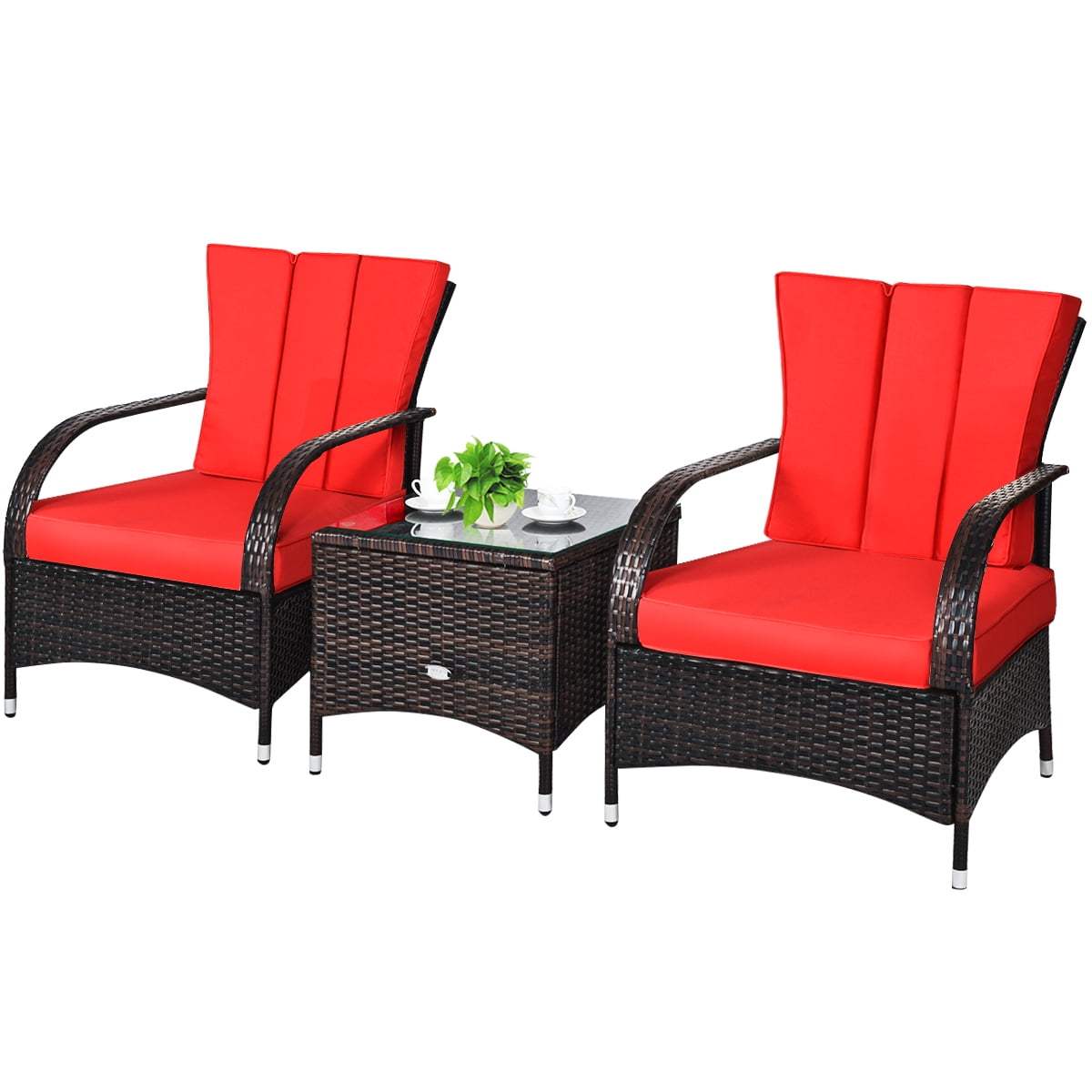 Topbuy Outdoor Rattan Furniture Wicker Conversation Chair 