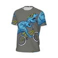 thumbnail image 6 of Wukai Fun Riding Dinosaur Print Men's Short-Sleeved Mesh T-Shirt,Quick-Dry Short Sleeve Workout T-Shirt-Medium, 6 of 8