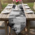 thumbnail image 6 of Vintage Gray Black Table Runner Linen Burlap Table Runner 72 Inches Long Modern Rustic Minimalist Art Dresser Scarves for Kitchen Island Coffee Dining Room Party Wedding Holiday Decoration 18"x72", 6 of 8