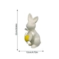 thumbnail image 4 of Easter Bunny Figurine Flocked Rabbit Statue Desktop Ornament for Home Living Room Farmhouse, 4 of 6