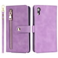 thumbnail image 2 of Feishell Compatible with for iPhone XR Wallet Case Crossbody, Zipper Phone Case with RFID Blocking Card Holder Wrist Strap Leather Purse Gift for Women For iPhone XR, Purple, 2 of 10
