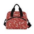 thumbnail image 2 of Insulated Crossbody Lunch Bag 10L Lunch Tote with Adjustable Shoulder Strap for Work Office Picnic Text Love Pattern, 2 of 6