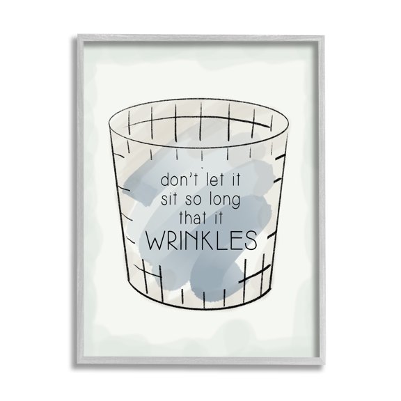 Stupell Industries Laundry Reminder Phrase Typography Painting Gray Framed Art Print Wall Art, 16 x 20