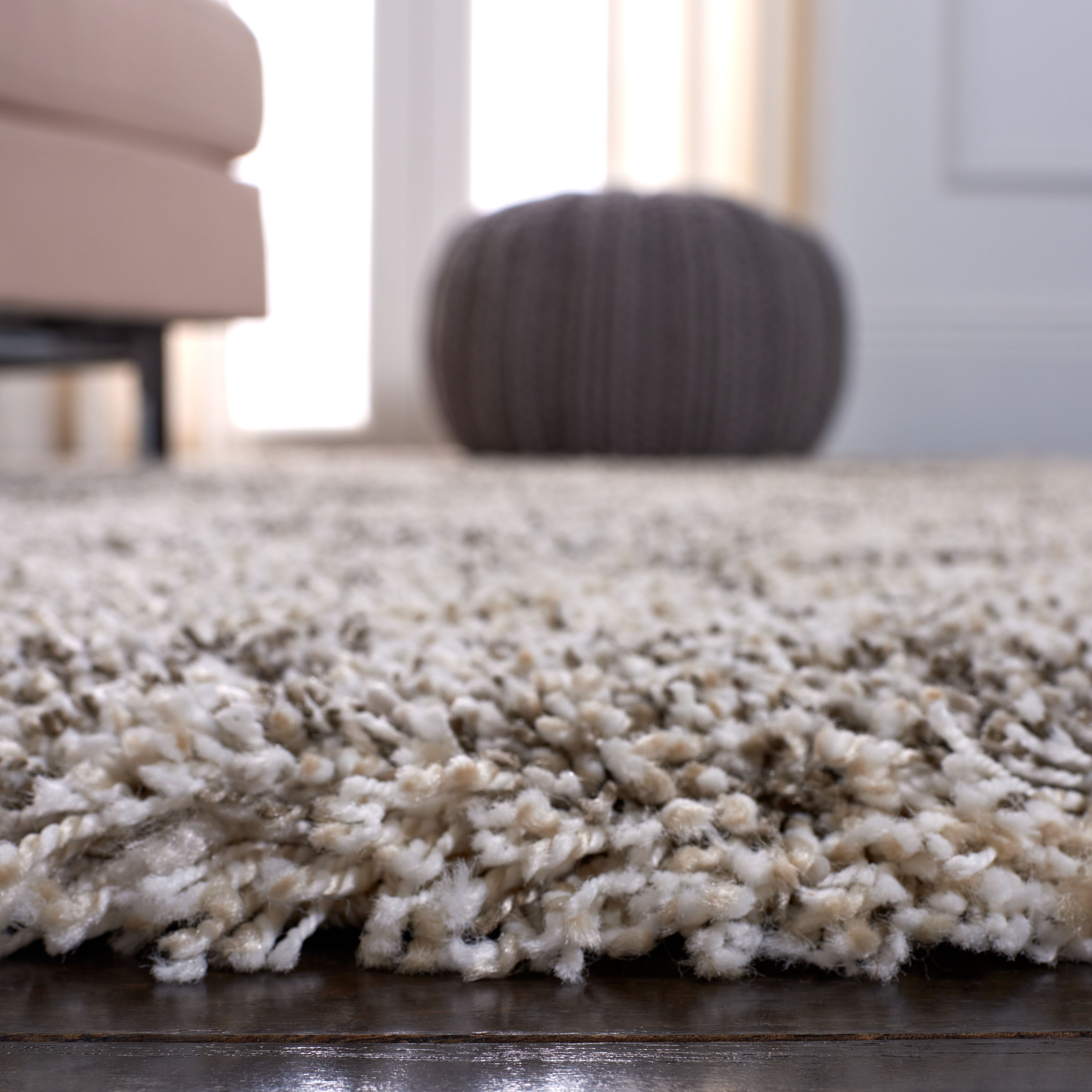 SAFAVIEH Hudson Jack Abstract Shag Area Rug, Ivory/Grey, 9' x 12'