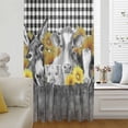 thumbnail image 5 of Farm Animals Sunflowers Sheer Curtains 45 Inches Long, Black White Checkered Plaid Light Filering Curtains, Breathable Simi Curtain Privacy Drapes for Kitchen Bathroom Small Window Treatment, 5 of 9