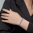 thumbnail image 3 of JeenMata 5.5 TCW Corte Princesa Septiembre - Zafiro Azul - Pulsera de Tenis con Piedra Natal para Mujer Diseño de Eternidad - Chapado en Oro Blanco, 3 of 6