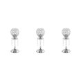 thumbnail image 2 of Wweixi Luxury Crystal Candle Holder Pillar Candlestick Ceremony Stand Decor Table Silver L 3Set, 2 of 6