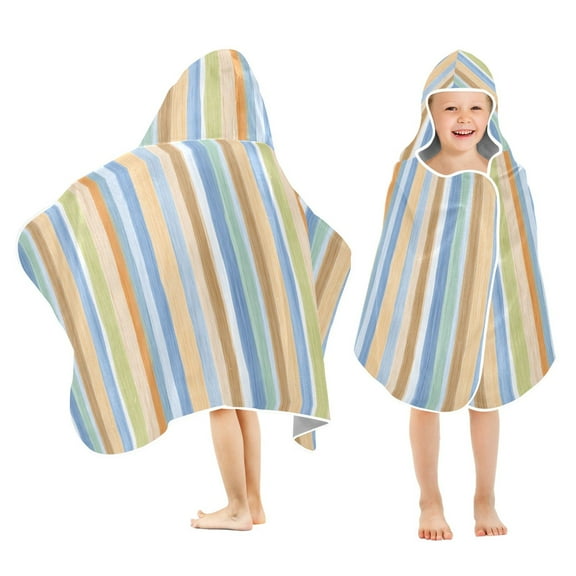joogoo Stripe Light Kids Hooded Beach Towel Baby Bath Towel 23.5"x50"