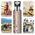 thumbnail image 7 of Yayeee 20oz Insulated Water Bottle Double Wall Stainless Steel with Flip Straw Lid, Brown Abstract Dots, 7 of 7