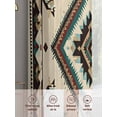 thumbnail image 6 of Ethnic Style Pattern Sheer Curtains 45 inches Long 2 Panels Set Retro Brown Red Weaving Abstract Art Tiers Sheers Rod Pocket Small Window Short Curtains for Kitchen Cafe, Each 52" W x 45" L, 6 of 7