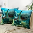thumbnail image 3 of LALILO Throw Pillow Covers Green Sea Turtle Turtle Sea Marine Life Cushion Cover 18" x 18", 2911 Pack, 3 of 6