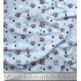 thumbnail image 1 of Soimoi Blue Rayon Fabric Paw Dog Print Fabric by Yard 42 Inch Wide, 1 of 3