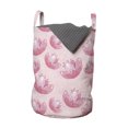 thumbnail image 1 of Floral Laundry Bag, Pastel Anemone Blossom Petals Beauty Bouquets Blushing Botanical Fragrance, Basket with Handles Drawstring Closure for Laundromats, 13" x 19", Pale Pink and Rose, by Ambesonne, 1 of 4