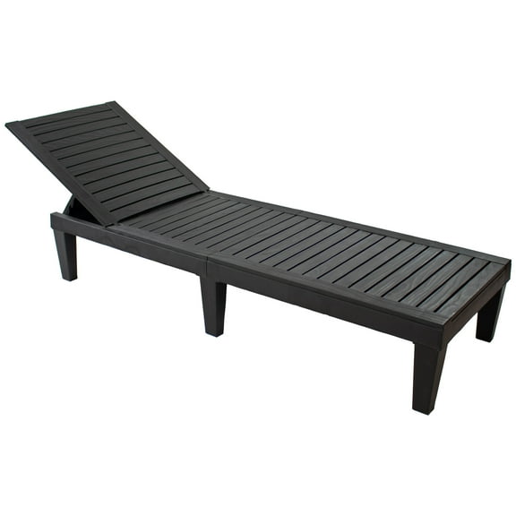 Sunnydaze Polypropylene Resin Outdoor Chaise Lounge - Black
