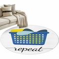 thumbnail image 2 of Area Rug 36in, Laundry Room Minimalist Floor Carpet Living Room Rug, Blue Laundry Basket Non-Slip Welcome Mat Indoor Rugs for Bedroom Dining Room, 2 of 9