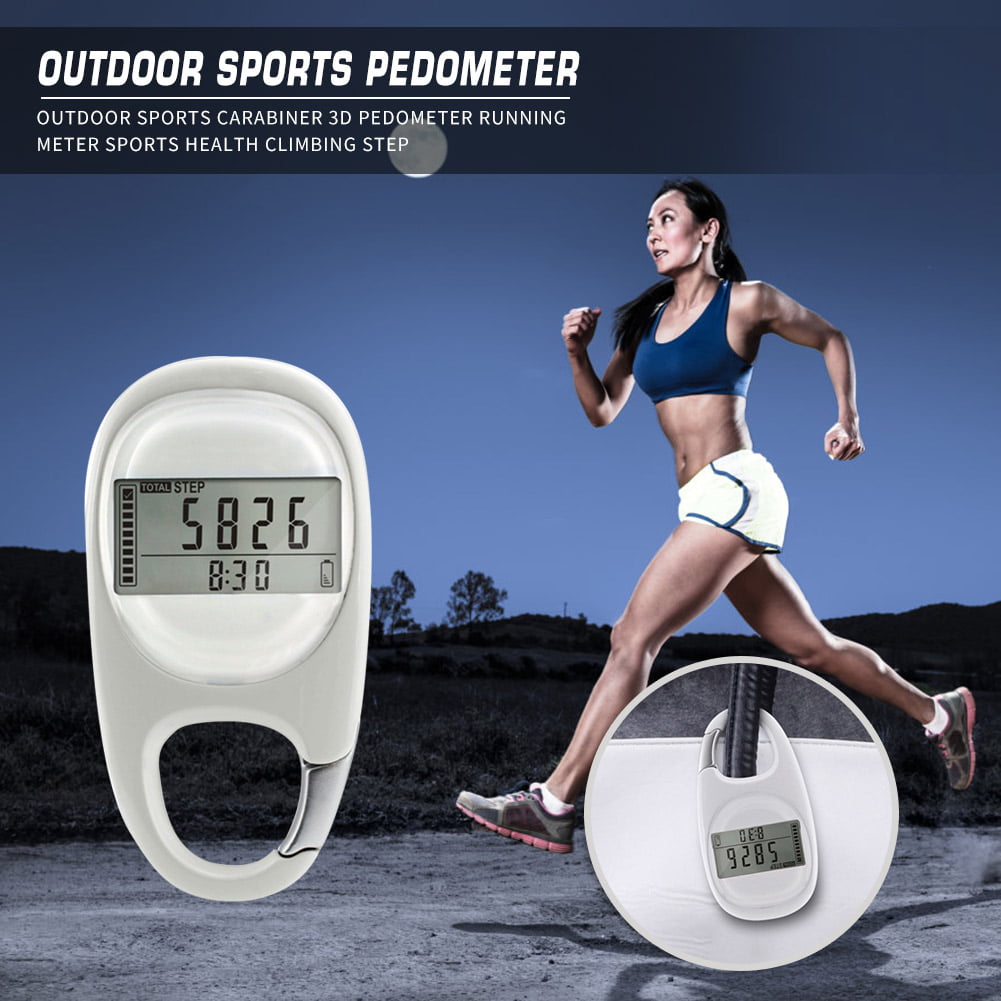 Outdoor Sports Calorie Digital 3D Carabiner Pedometer Running Step Counter Meter
