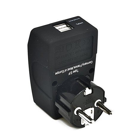 adapter f power type usb Power Type 1 USB or Socket Plug  in F Schuko Universal Adapter E Walmart.com Ceptics Travel  4 2