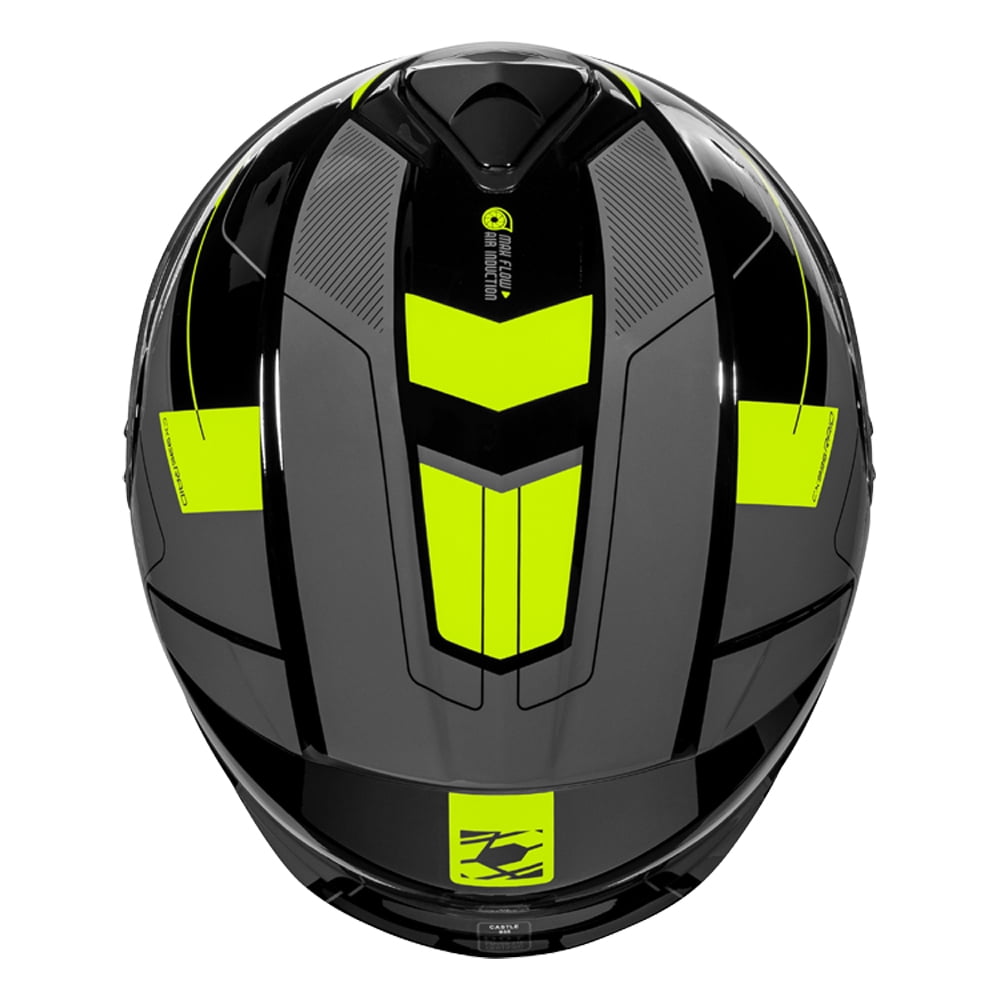 Castle CX935 Raid Modular Motorcycle Helmet Hi-Vis/Charcoal XXL