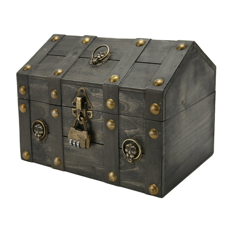 宝箱　小　treasure chest / treasure box ZX Wooden Treasure Chest Boxes Hand Crafted Vintage Wooden