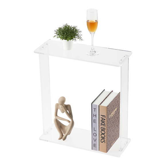Table Console en Acrylique Transparent, Table d'Appoint Étroite Moderne pour Vestibule, Salon Ou Salle à Manger, Meuble d'Accent d'Entrée Transparent, 18 Pouces x 7 Pouces x 20 Pouces