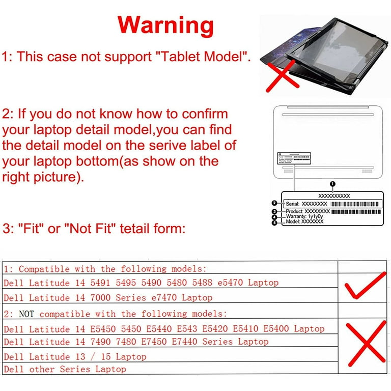 Protective Case Cover for 14 Dell Latitude 14 5491 5495 5490 5480 5488  e5470 / Latitude 14 e7470 Series - Walmart.com