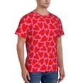 thumbnail image 2 of Bixox Men's Love Heart Printed Short Sleeve Skinny Athletic T-Shirt, 2 of 6