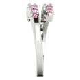thumbnail image 4 of 0.235 ctw Wedding Band for Women - 18K White Gold Simulated Pink Diamond Stackable Eternity Ring, 4 of 6