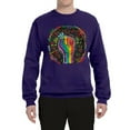 thumbnail image 2 of Wild Bobby The Power of Unity Colorful Fist Puff Print Fashion Unisex Crewneck Sweatshirt, Purple, X-Large, 2 of 6