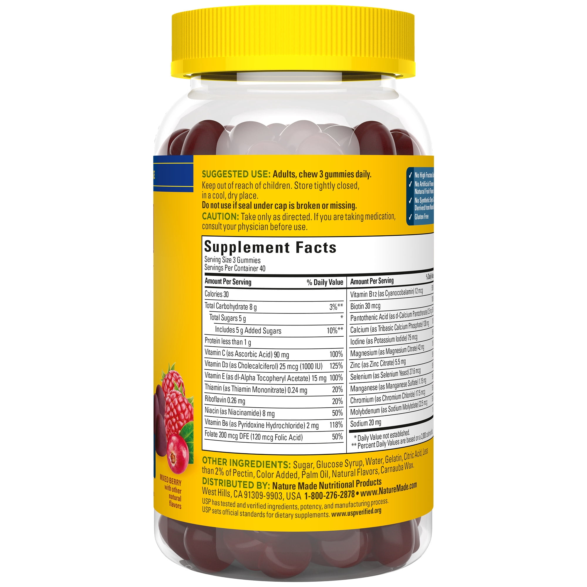 Nature Made Advanced Multivitamin Gummies For Men with Magnesium, Calcium & B Vitamins, 120 Ct to Support General Wellness for Men