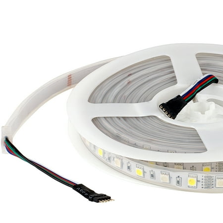 SUPERNIGHT RGBW Flexible 16.4ft 5M 300LEDs SMD 5050 LED Strip Light IP67 Waterproof (Silicone Tube)