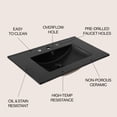 thumbnail image 5 of JONATHAN Y Ancillary 3-Hole 30 in. W x 18.25 in. D Classic Contemporary Rectangular Ceramic Single Sink Basin Vanity Top, Black, 5 of 8