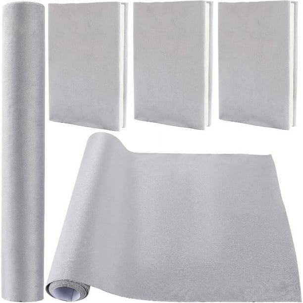 Tela para encuadernación de 78,7 x 16,5 cm, superficie de terciopelo gris, reverso de papel, cubierta para cuadernos A3-A8, protector de cubierta para libros, suministros de encuadernación