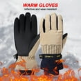 thumbnail image 4 of Guantes de invierno hombres mujer - Guantes térmicos de esquí con pantalla táctil, forro polar impermeable y antiviento, agarre antideslizante, ciclismo de atletismo al aire libre, negro, 1 par, 4 of 4
