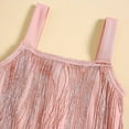thumbnail image 4 of Little Kids Girls Tassel Dress Sleeveless Sling Square Neck Dress Kids Girls Summer Fringe Layered Party Skirt Latin Dresses,  Pink 18-24 Months, 4 of 8