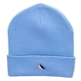 thumbnail image 5 of Mini Puffin Embroidered 12 Inch Long Knitted Beanie - Sky Blue OSFM, 5 of 5