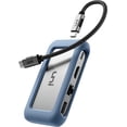thumbnail image 1 of uni USB C Hub Adaptador multipuerto USB C Ethernet 8 en 1 4K HDMI 1Gbps Ethernet USB 3.0 Lector de tarjetas SD/MicroSD Hasta 100W PD Compatible con MacBook Pro iPad Pro Galaxy S24/S23 y más 0.7FT, 1 of 5
