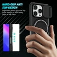 thumbnail image 5 of Allytechgroup Magnetic For iPhone 16 Pro Max Case with Ring, [1x Screen Protector] [Slide Camera Cover] Military Grade Drop Protection Back Cover For iPhone 16 Pro Max, Black, 5 of 10