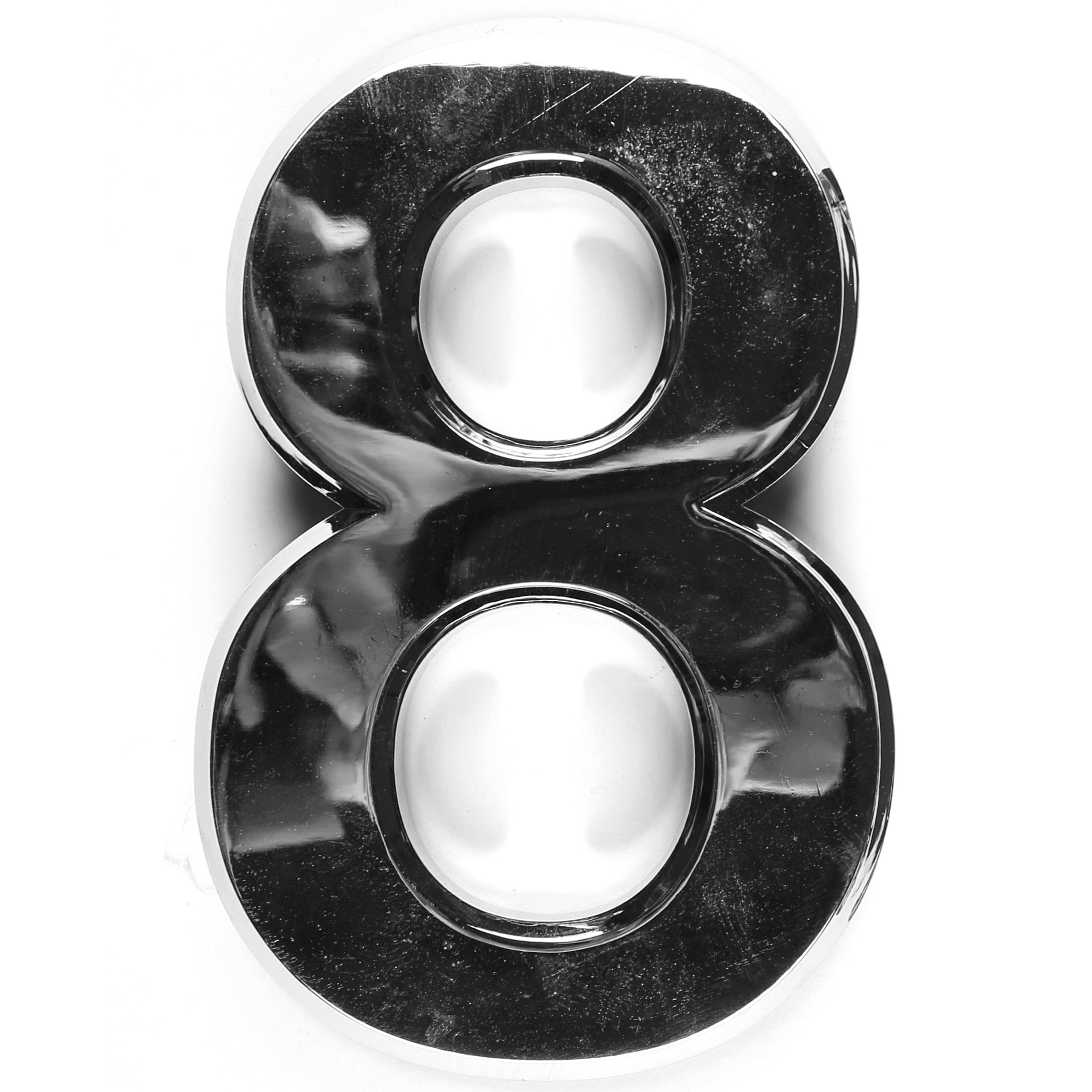 M&T Displays House Door Numbers 2.75 Inch Chrome Coated Self-Adhesive 3D Street Address Digits for Apartment Office Hotel Room Mailbox Signs