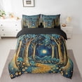 thumbnail image 2 of Homewish Bohemian Plants 7 Pieces Bedding Comforter Set For Kids Teens Adults,Boho Theme Full Bedding Set Lightweight,Starry Sky Fitted Sheet Flat Sheet,Ultra Soft Home Decor,Reversible, 2 of 8