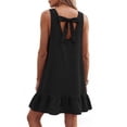 thumbnail image 4 of ZHYou Women's Summer Dresses with Cute Bow Casual Loose Sleeveless Sundress Ruffle Hem Tank Dresses Beach Dress with Pockets Black L, 4 of 8