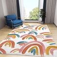 thumbnail image 3 of 4x8ft Minimalist Boho Rainbow Rugs For Bedroom, Area Rug, Cartoon Colorful Stripes Floor Mats, Fluffy Carpet Low Pile Comfortable Durable For Living Room Girl Room Sun Room Yoga Studio, 3 of 7