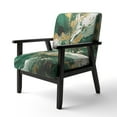 thumbnail image 3 of Designart « Magie Liquide en Vert et Or I » Fauteuil d'Appoint Rembourré Abstrait Vert - Fauteuil Moderne pour Chambre, 3 of 7