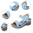thumbnail image 6 of Rokment Orthopedic Wedges Walking Sandals for Women 2026 Summer Comfortable Leather Open Toe Platform Chunky High Heels Work Dress Sandals Adjustable E Size 8.5, 6 of 8