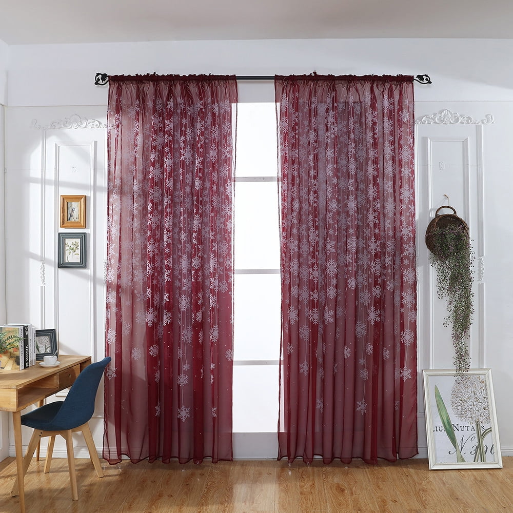 Fall Decor Savings! Sruiluo Curtains 1PCS Christmas Snowflake Curtain
